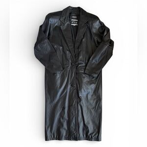 Global Identity G-III Vintage Unisex Leather Trench coat Removable Liner Size M